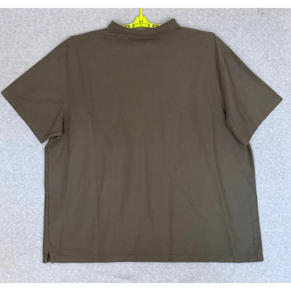 Carhartt Polo Shirt Mens 4XL Olive Green Loose Fit Short Sleeve Pocket Pique - Picture 4 of 8